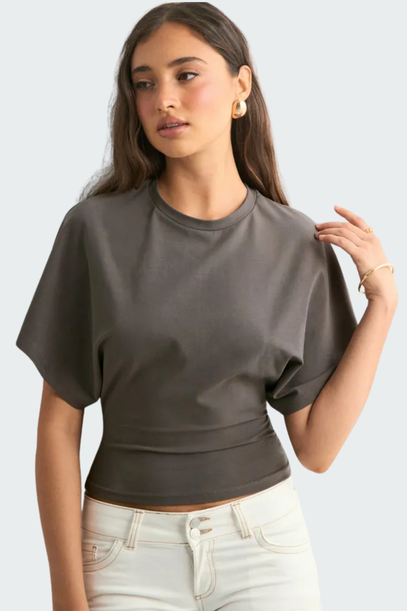 batwing sleeve crop tee