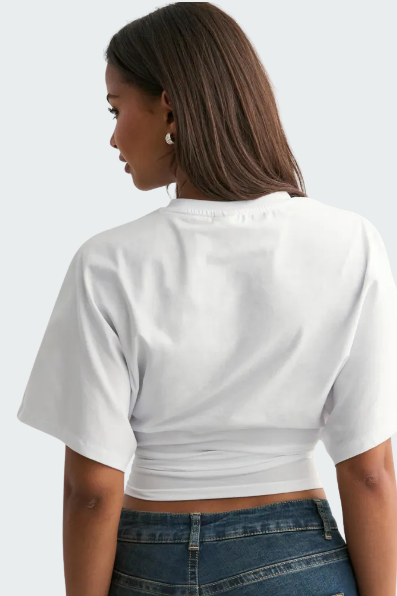 batwing sleeve crop tee