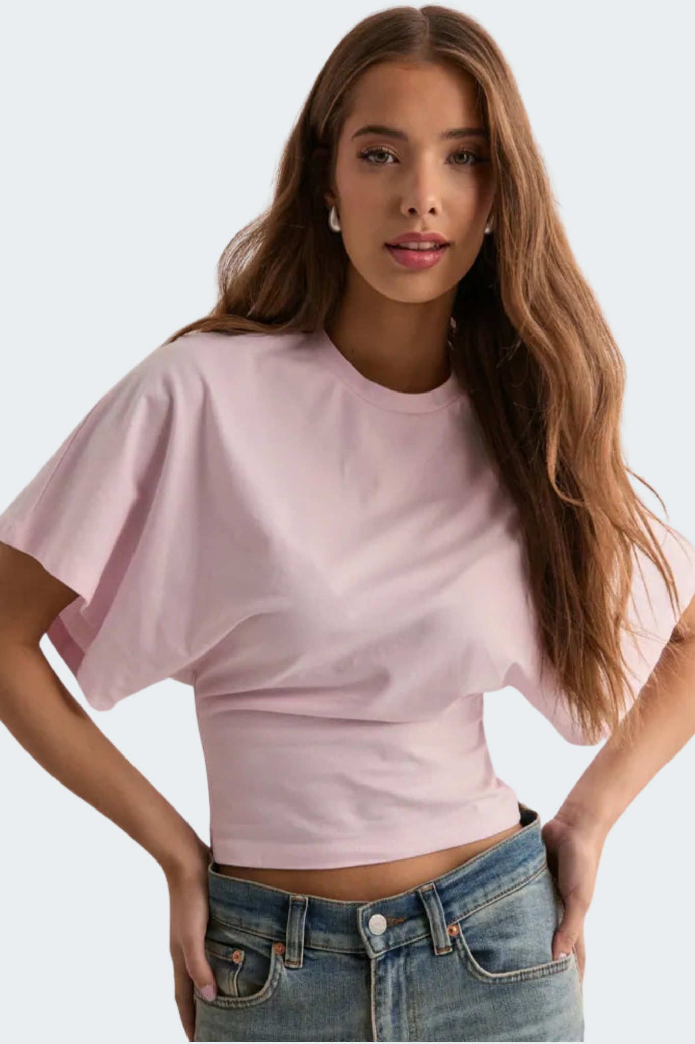 batwing sleeve crop tee