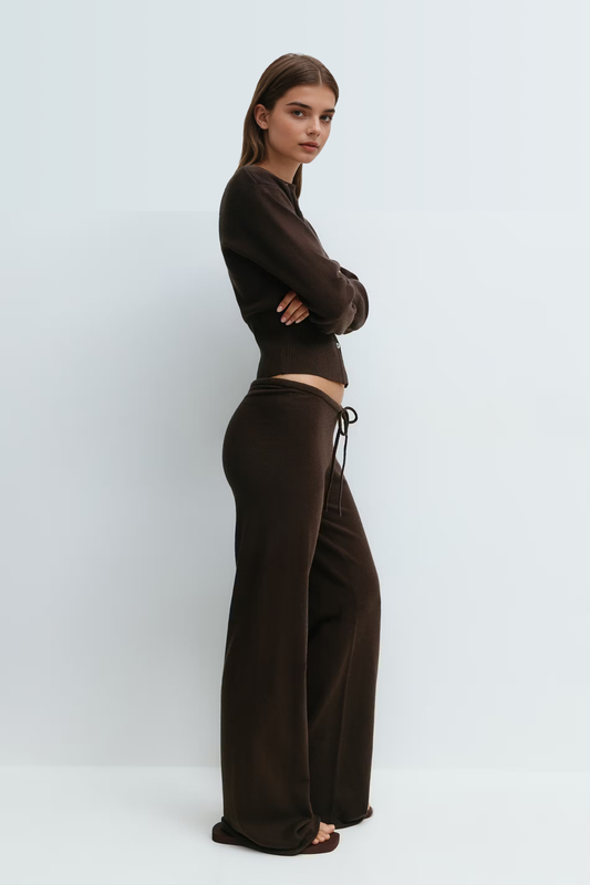ribbed button lounge set