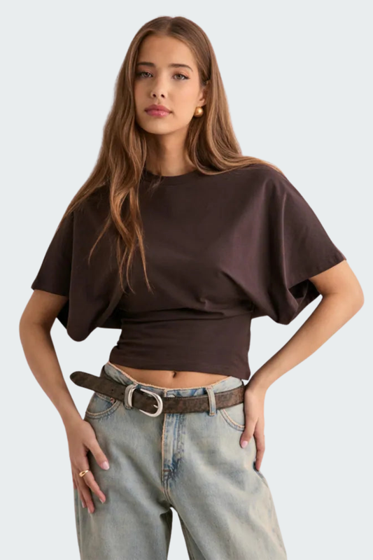 batwing sleeve crop tee