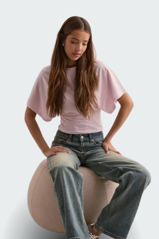 batwing sleeve crop tee