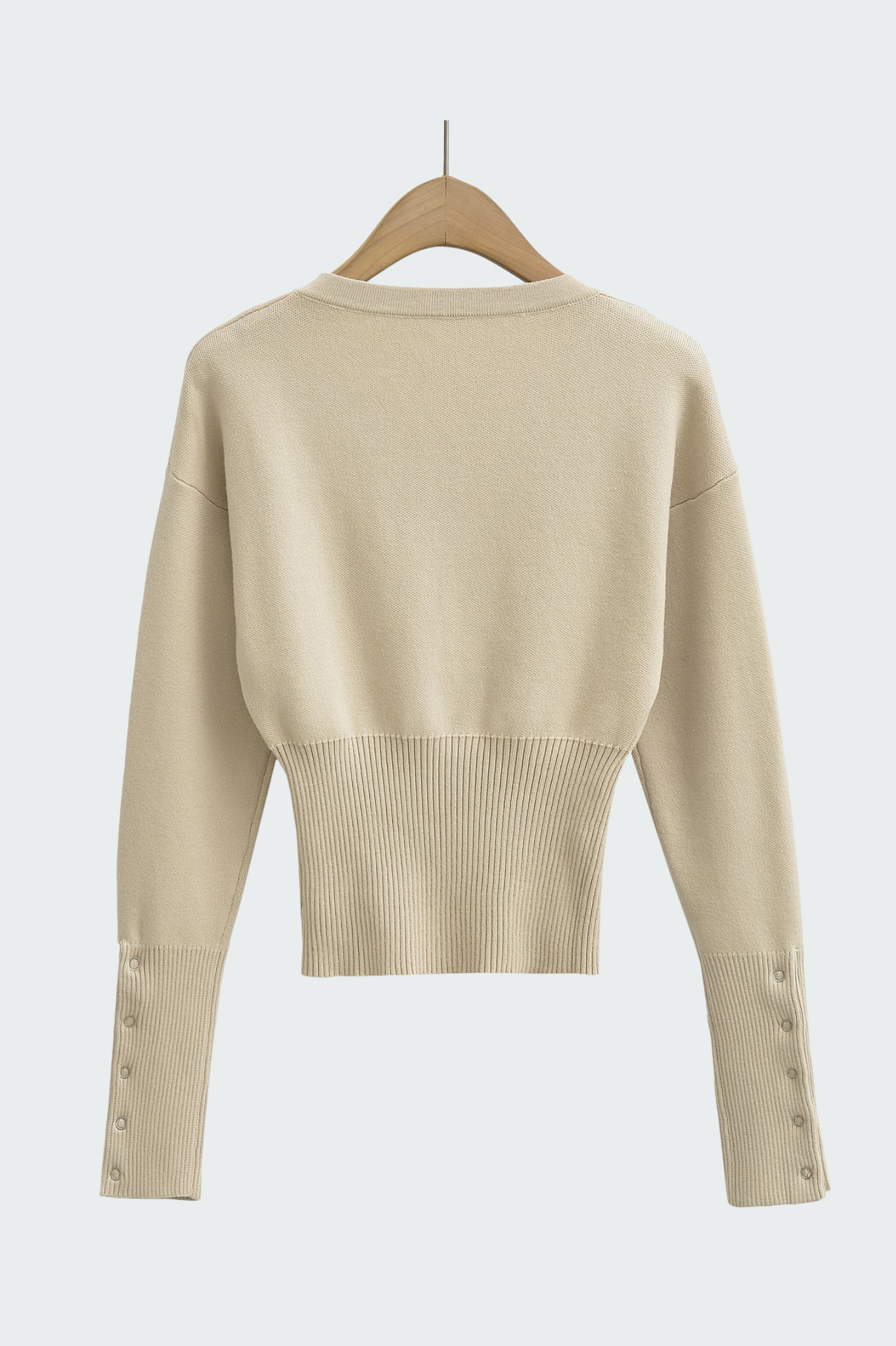 ribbed button crop cardigan